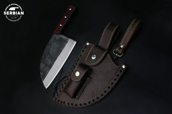 Handmade Carbon Steel Chef Knife with Micarta Handle