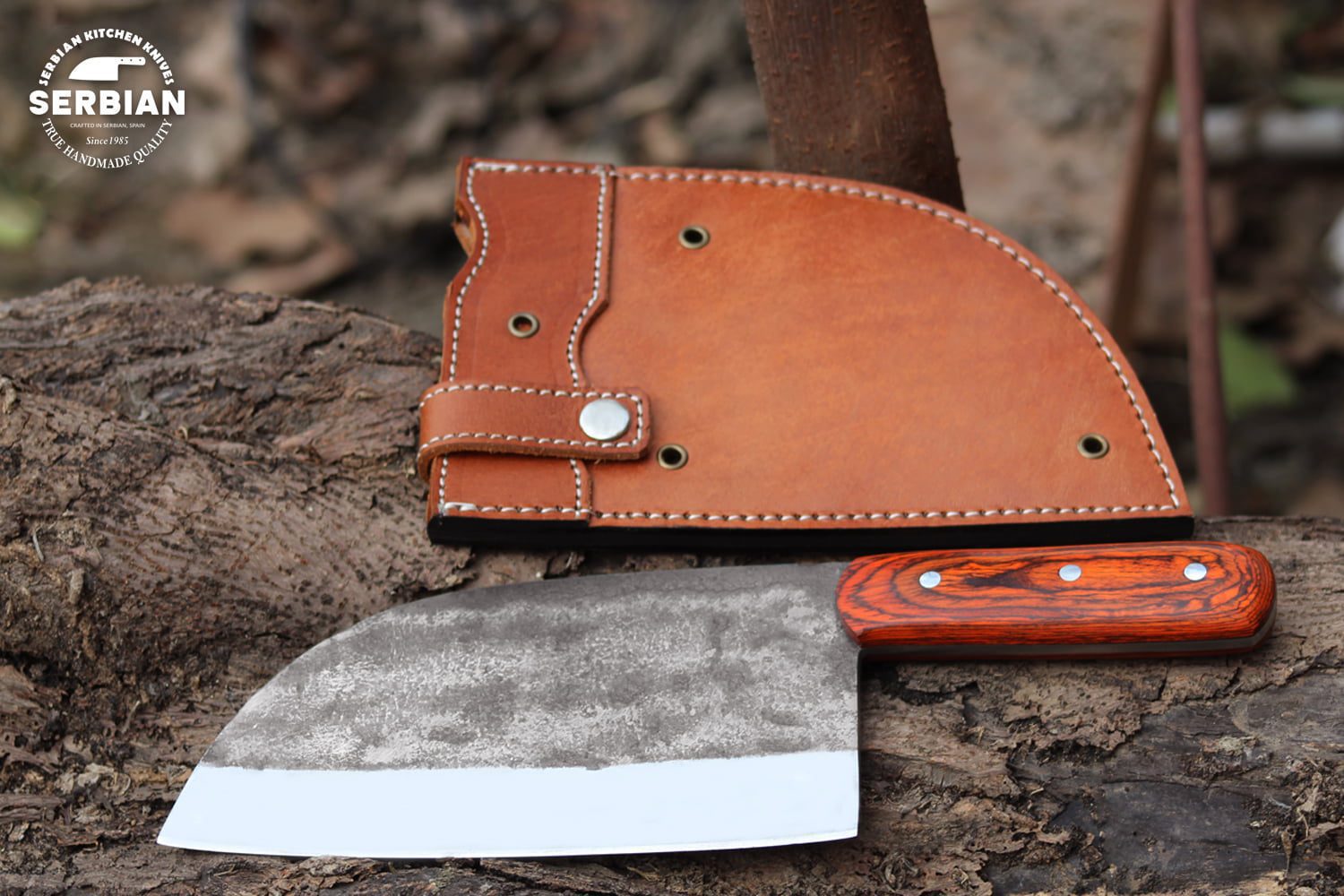 Custom Handmade Carbon Steel Diamondedged blade Knife by Serbian