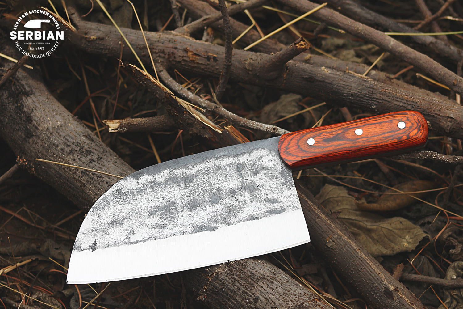 Custom Handmade Carbon Steel Diamondedged blade Knife by Serbian