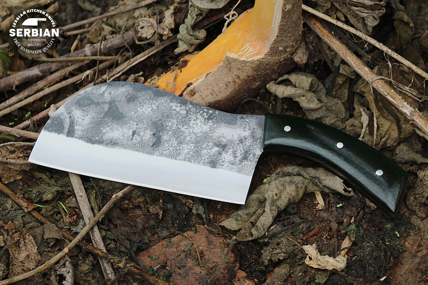 Custom Handmade Carbon Steel Chef Multipurpose knife by Serbian