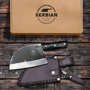Carbon Steel Cleaver Knife with Sheath